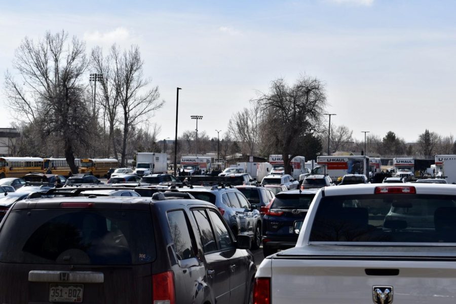 The CHS parking lot during a regular school day. 