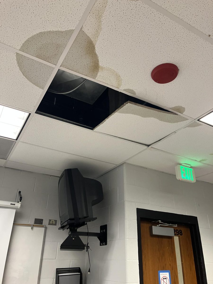 Collapsed Ceiling Tile In Room 298