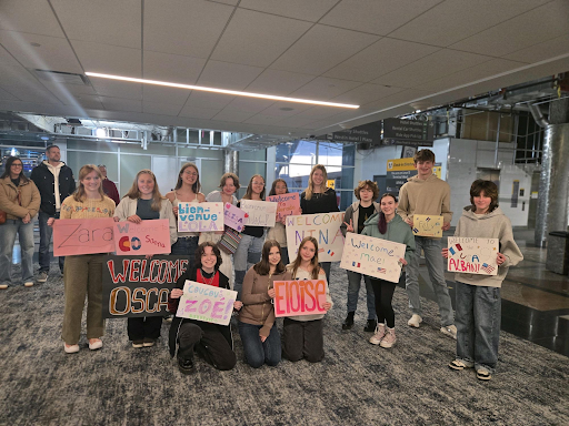Centaurus students at the airport ready to welcome their French Exchange Student on Friday, January 30th, photo by Madame Hubbard